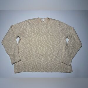 J Crew Sweater Crewneck Knit Pullover Beige/ White Womens Size Medium